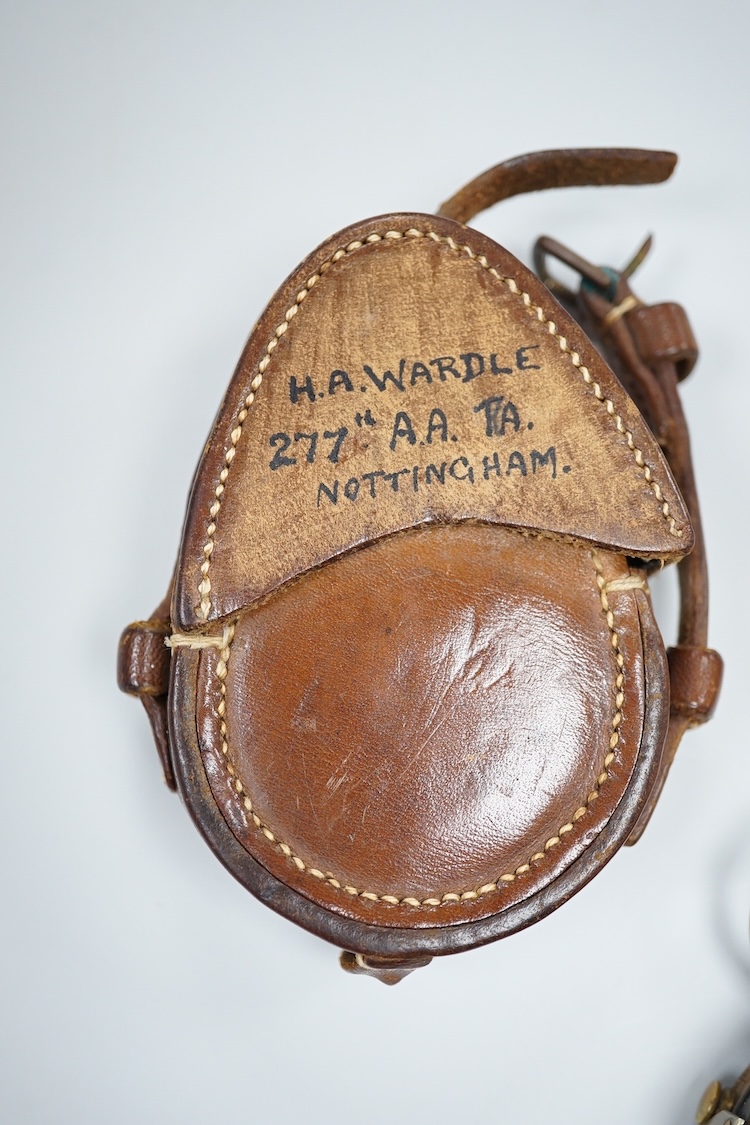 A cased WWI compass, an RG watch and a medal awarded to 33486 PTE. N. FRANCE. LING. R.